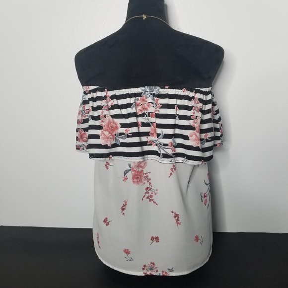 A’GACI Off The Shoulder Pink Floral Top - Picture 4 of 6